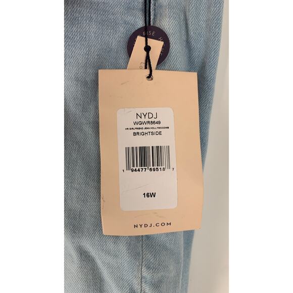 NYDJ High Rise Hollywood Brightside Girlfriend Denim Jeans Womens Plus Size 16W - Picture 6 of 10